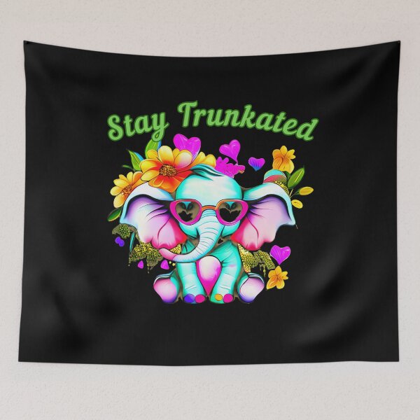 Item preview, Stay Trunkated Flower elephant designed and sold by ElephantVibes.
