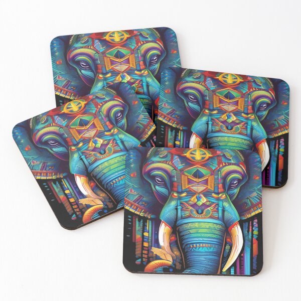 Item preview, Elephant Huichol Art designed and sold by Atelier-Arcano.