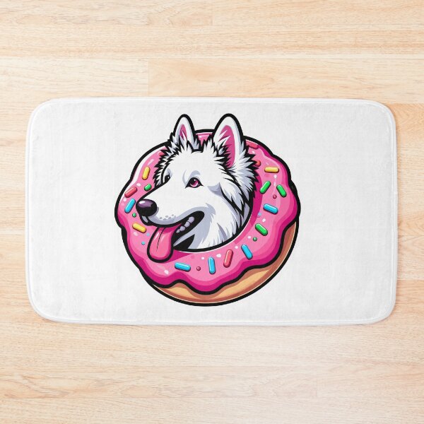 Item preview, White Swiss Shepherd Dog Cute Dog Kawaii Donut designed and sold by Elarex.