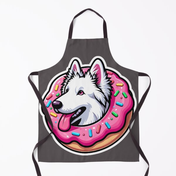 Item preview, White Swiss Shepherd Dog Cute Dog Kawaii Donut designed and sold by Elarex.
