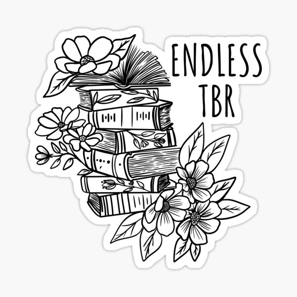 Item preview, Endless TBR Book Stacks Floral Book Aesthetic Book Lover Sayings  designed and sold by BookishSerena.