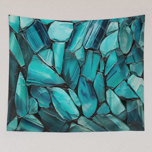 Item preview, Abstract Art Blue Turquoise Stone Design Nature Print  designed and sold by fluffstuffgifts.
