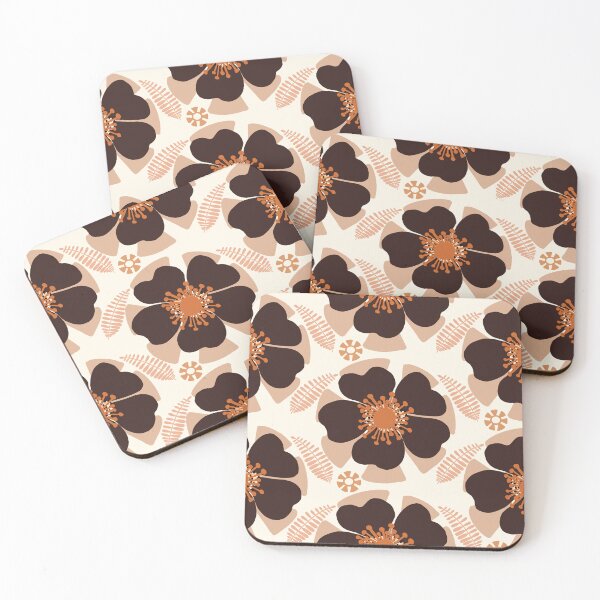 Item preview, Earthy retro floral motif  botanical pattern. designed and sold by Meteryards.