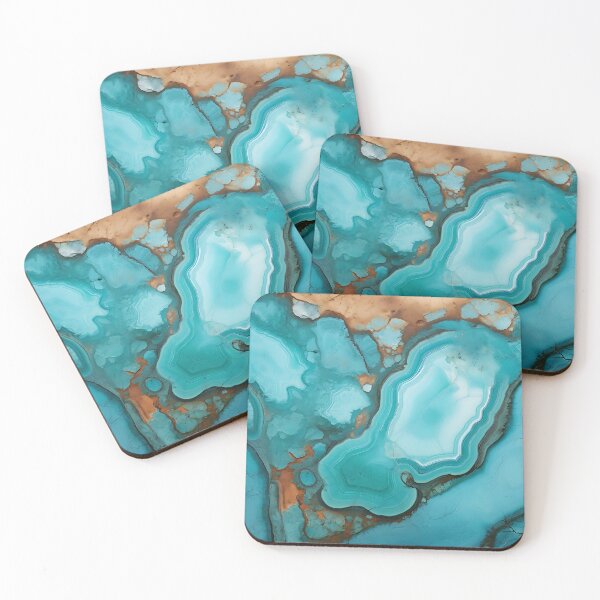 Item preview, Abstract Art Blue Turquoise Stone Design Nature Print  designed and sold by fluffstuffgifts.