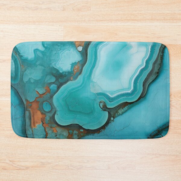 Item preview, Abstract Art Blue Turquoise Stone Design Nature Print  designed and sold by fluffstuffgifts.