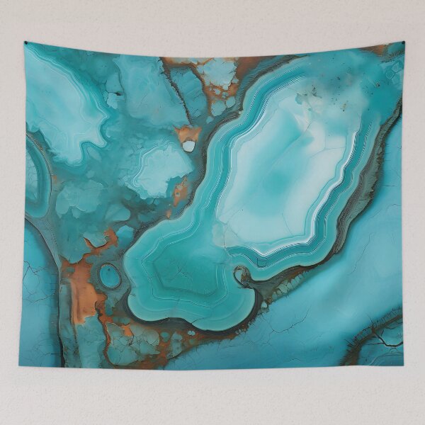 Item preview, Abstract Art Blue Turquoise Stone Design Nature Print  designed and sold by fluffstuffgifts.