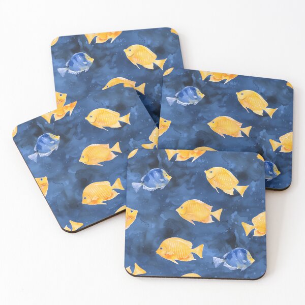 Item preview, Vibrant Ocean Life Pattern: Yellow and Blue Tropical Fish Illustration designed and sold by David Balzen.