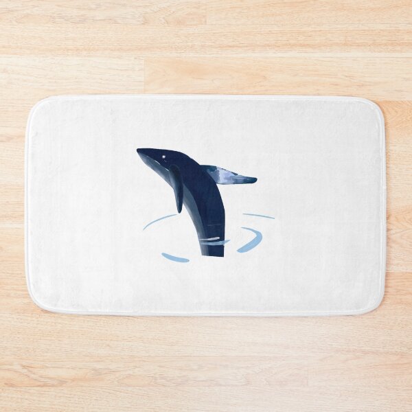 Item preview, Blue whale jump into water painting designed and sold by ostDezigns.