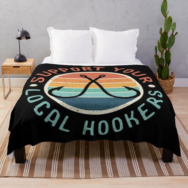 Item preview, Support Your Local Hookers Funny Fisherman Retro Vintage designed and sold by YerrouDesing.