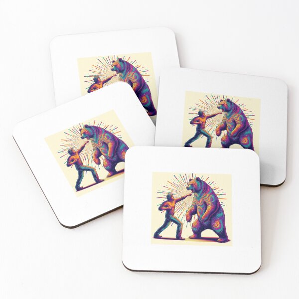 Item preview, Psychedelic Man Fighting Bear designed and sold by juss22.