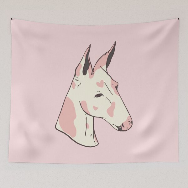 Item preview, Pink and White Spotted Mule Potrait designed and sold by NotSarry.