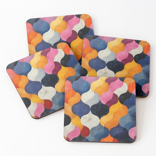 Item preview, Aesthetic Minimalist Combinations in the style of rounded and curvilinear shapes with acrylic painted touch designed and sold by GregInJapanShop.