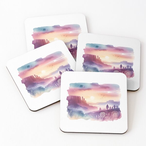Item preview, Southwest Desert Sunrise Watercolor design Petroglyph images designed and sold by Rtim1230.