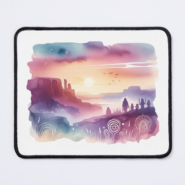 Item preview, Southwest Desert Sunrise Watercolor design Petroglyph images designed and sold by Rtim1230.