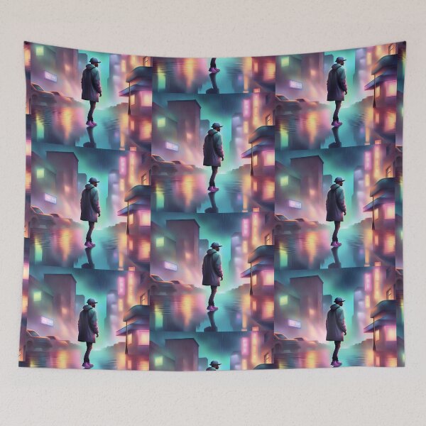 Item preview, rapper in the rain night city designed and sold by Astralia.