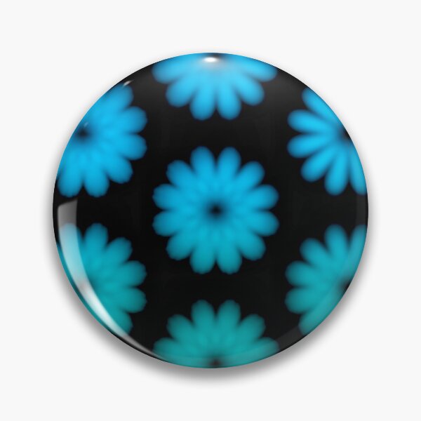 Item preview, Blue flower, gradient of golden degrade, blue neon floral on black background   designed and sold by pipikijung.