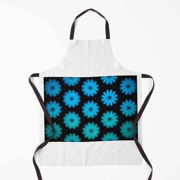 Item preview, Blue flower, gradient of golden degrade, blue neon floral on black background   designed and sold by pipikijung.