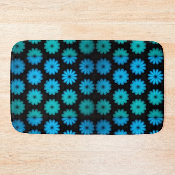 Item preview, Blue flower, gradient of golden degrade, blue neon floral on black background   designed and sold by pipikijung.