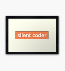 Silent Coder - Orange Framed Print