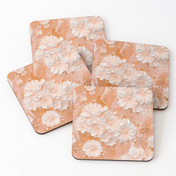 Item preview, Peach and white textured flower print designed and sold by dcrc.