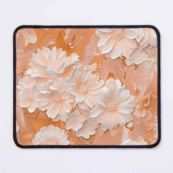Item preview, Peach and white textured flower print designed and sold by dcrc.