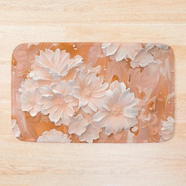 Item preview, Peach and white textured flower print designed and sold by dcrc.