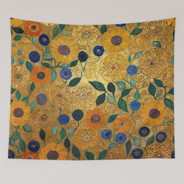 Item preview, Gustav Klimt Flowers and Gold designed and sold by maniacfitness.