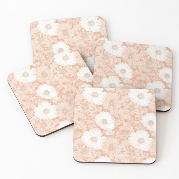 Item preview, Peach and white textured flower print designed and sold by dcrc.