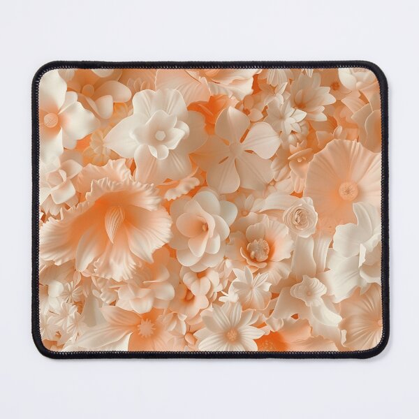 Item preview, peach and white textured flower print designed and sold by dcrc.