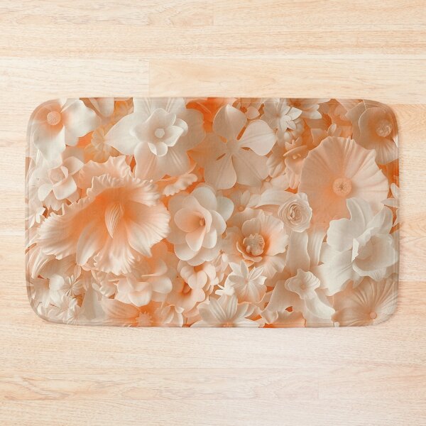 Item preview, peach and white textured flower print designed and sold by dcrc.