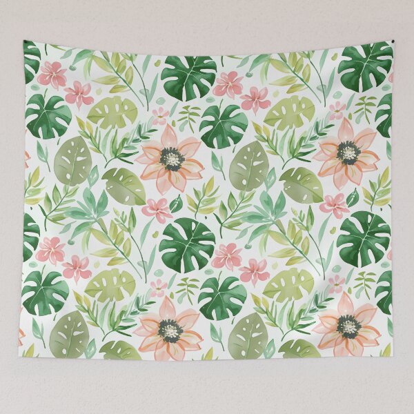 Item preview, Pastelli florals on a greenery pattern designed and sold by budhapix.