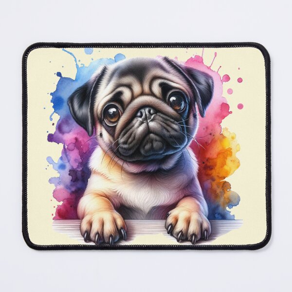 Item preview, Pug Bright Watercolor Splash designed and sold by critterpatchusa.