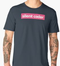 Silent Coder - Pink Men's Premium T-Shirt