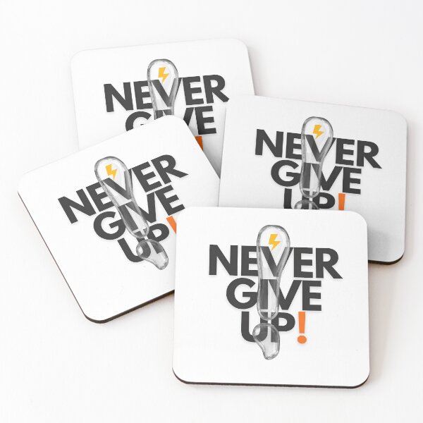 Item preview, Never Give Up Quote on White Background Stickers designed and sold by tech-rex.