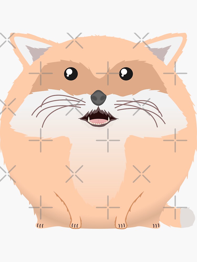 Thumbnail 3 of 3, Sticker, Sfurical round red fox designed and sold by meldra.