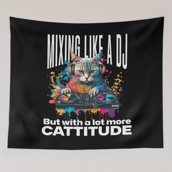 Item preview,  "Neon Beat: Cyberpunk Cat DJ" designed and sold by DarkSideArtz.