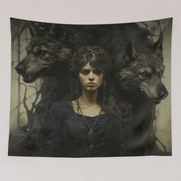 Item preview, Wolf Woman Art designed and sold by Obsidian Ink by Wilshire.