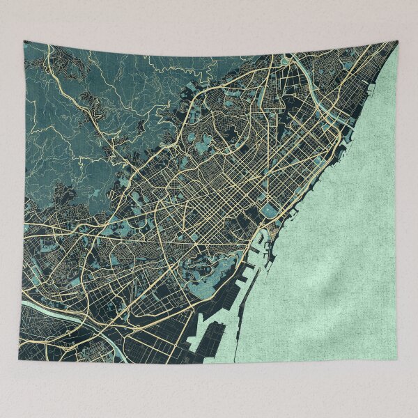 Item preview, Barcelona City Map of Catalonia, Spain - Summer designed and sold by deMAP.