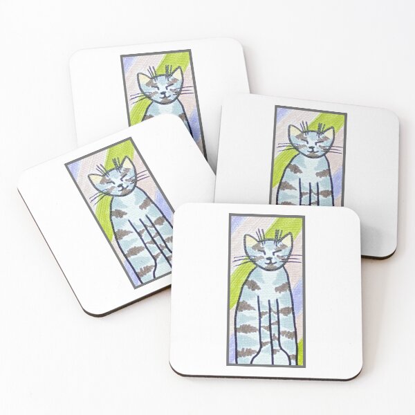 Item preview, Diagonal Stripe Cat #5 designed and sold by ErinBrieArt.