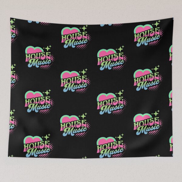 Item preview, HOUSE MUSIC  - Y2K Retro Heart (white/pink/lime)  designed and sold by Discothreadz.