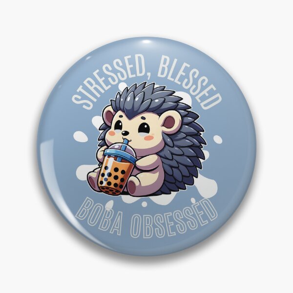 Item preview, Stressed, Blessed, Boba Obsessed Hedgehog Drink Boba Tea designed and sold by The magic  Yellow bus.