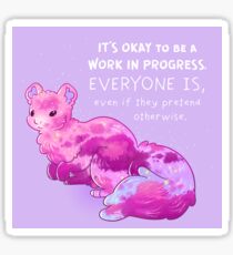 "It's Okay to be a Work in Progress" Soft Sky Squirrel Sticker