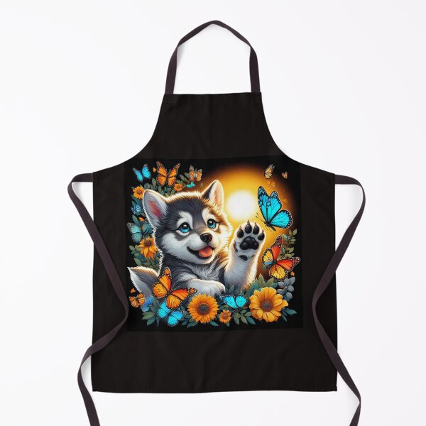 Item preview, Husky Malamute plays with butterflies. designed and sold by moni0490.