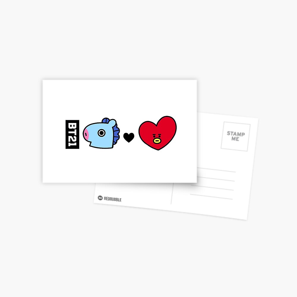 Bts Bt21 Mang X Tata J Hope X V Postcard By Oohfluff Redbubble