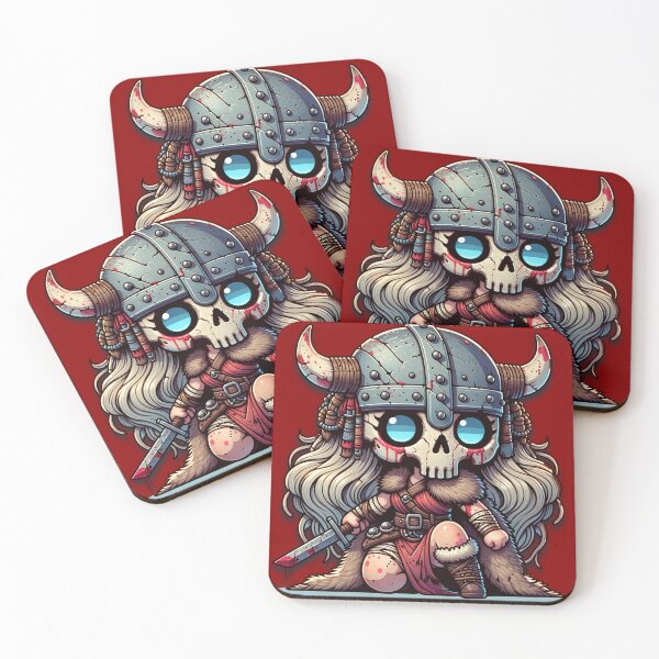 Item preview, Bloody Female Viking with Sword and Skull Helmet designed and sold by eatmorvelopator.