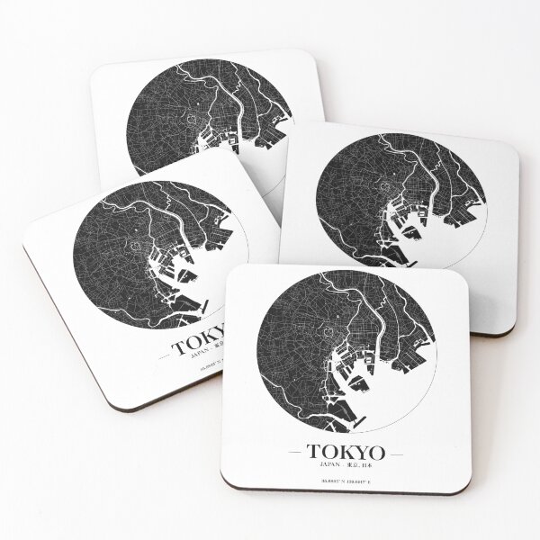 Item preview, Minimalist World Cities Map Monochrome - Tokyo City designed and sold by GregInJapanShop.