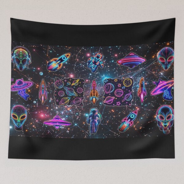 Item preview, Neon Galaxy Gamer Desk Mousepad Mat designed and sold by 3 CITIES.