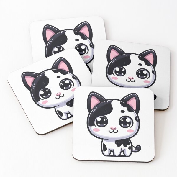 Item preview, Adorable Black and White Cartoon Kitten Sticker - Perfect for Cat Lovers.  designed and sold by AlphaPODMonkey.