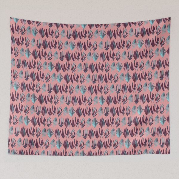 Item preview, Blush Serenity: Chic Blue, Grey & Purple Protea Leaves Pattern on Pink – Contemporary Botanical Elegance for Modern Living designed and sold by Jay Dee Dearness.