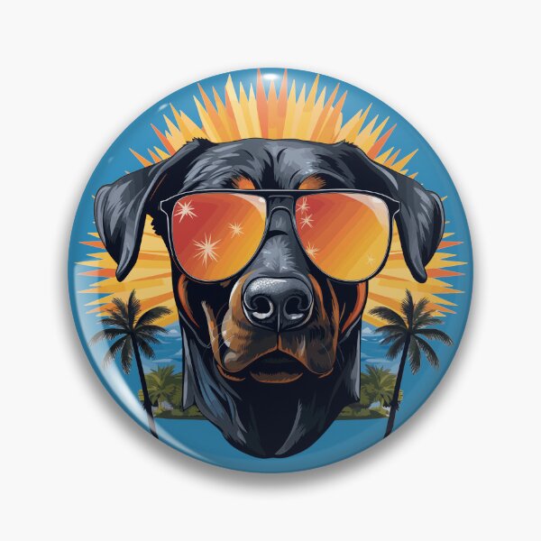Artikelvorschau, Kobes Sunset Glow: Tropischer Hund mit Sonnenbrille entworfen und verkauft von URBN. WILD.